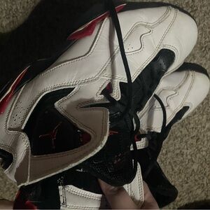 Jordan White and Black Sneakers with Red Highlights